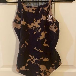 Adidas Bleached Tie Dye Tank Top Bodysuit Small